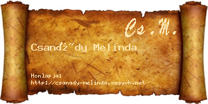 Csanády Melinda névjegykártya