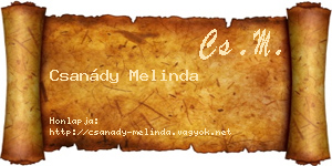 Csanády Melinda névjegykártya