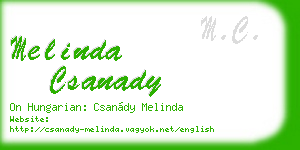 melinda csanady business card