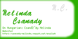 melinda csanady business card